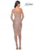 Picture of: Sequin Midi Evening Dress with One Shoulder in Rose Gold, Style: 30935, Detail Picture 7