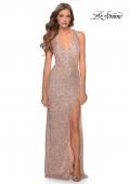 Picture of: Chic Sequin Prom Dress with Criss Cross Open Back in Rose Gold, Style: 28659, Detail Picture 8