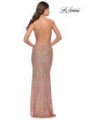 Picture of: Chic Soft Sequin Stretch Dress with Open Back in Jewel Tones in Rose Gold, Style: 31027, Detail Picture 8