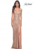 Picture of: Stunning Long Gown with Rhinestone Embellished Fishnet in Rose Gold, Style: 31929, Detail Picture 12