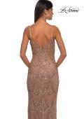 Picture of: Beautifully Beaded Long Evening Dress with V Neckline in Rose Gold, Style: 32928, Detail Picture 13