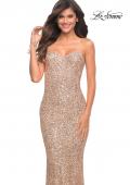 Picture of: Strapless Sweetheart Luxe Sequin Gown in Gold, Style: 30714, Detail Picture 15