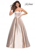 Picture of: Long Metallic Strapless A Line Ball Gown in Rose Gold, Style: 27280, Detail Picture 1