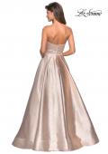 Picture of: Long Metallic Strapless A Line Ball Gown in Rose Gold, Style: 27280, Detail Picture 2