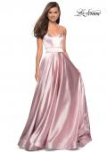 Picture of: Strapless Metallic Prom Gown with Empire Waist in Rose Gold, Style: 27506, Detail Picture 2