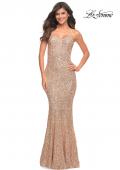 Picture of: Strapless Sweetheart Luxe Sequin Gown in Gold, Style: 30714, Detail Picture 3
