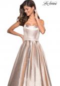 Picture of: Long Metallic Strapless A Line Ball Gown in Rose Gold, Style: 27280, Detail Picture 4
