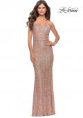 Picture of: Chic Soft Sequin Stretch Dress with Open Back in Jewel Tones in Rose Gold, Style: 31027, Detail Picture 7