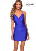 Picture of: Short Jersey Homecoming Dress with Ruching in Royal Blue, Style: 29260, Main Picture
