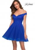 Picture of: Off The Shoulder Tulle Dress with Lace and Rhinestone Bodice in Royal Blue, Style: 29267, Main Picture