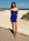 Picture of: Strapless Cutout Corset Ruched Mini Dress in Royal Blue, Style: 33236, Main Picture