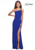 Picture of: One Shoulder Long Jersey Homecoming Dress in Royal Blue, Style: 28176, Detail Picture 11