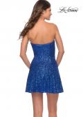 Picture of: Soft Sequin Flared Dress with Strapless Top in Royal Blue, Style: 30957, Detail Picture 11