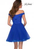 Picture of: Off The Shoulder Tulle Dress with Lace and Rhinestone Bodice in Royal Blue, Style: 29267, Back Picture