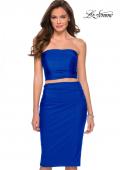 Picture of: Two Piece Party Dress with Midi Length Skirt and Tube Top in Royal Blue, Style: 29484, Detail Picture 1