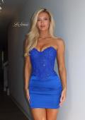 Picture of: Strapless Embellished Corset Mini Dress in Royal Blue, Style 33925, Detail Picture 1