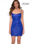 Picture of: Short Sequin Party Dress with Scoop Neckline in Royal Blue, Style: 29292, Detail Picture 2