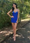 Picture of: Stretch Lace Short Dress with Bustier Top in Royal Blue, Style: 32624, Detail Picture 3