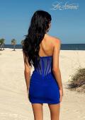 Picture of: Strapless Cutout Corset Ruched Mini Dress in Royal Blue, Style: 33236, Detail Picture 3
