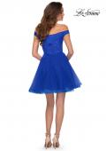 Picture of: Off The Shoulder Tulle Dress with Lace and Rhinestone Bodice in Royal Blue, Style: 29267, Detail Picture 4