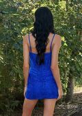 Picture of: Stretch Lace Short Dress with Bustier Top in Royal Blue, Style: 32624, Detail Picture 6