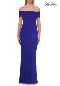 Picture of: Off-the-Shoulder Ruched Jersey Gown in Royal Blue, Style: 33273, Detail Picture 1