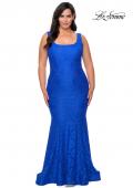 Picture of: Stretch Lace Plus Size Prom Gown with Beading in Royal Blue, Style: 28948, Main Picture