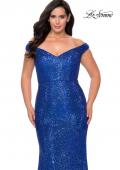 Picture of: Sequin Off The Shoulder Plus Size Prom Dress in Royal Blue, Style: 28949, Main Picture