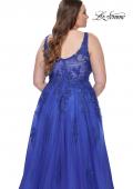 Picture of: Lace Embellished Tulle A-Line Dress with Illusion Back in Royal Blue, Style: 31383, Detail Picture 16