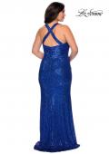 Picture of: Stretch Lace Plus Size Prom Dress with Criss Cross Back in Royal Blue, Style: 28842, Back Picture
