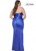 Picture of: Strapless Satin Plus Size Dress with Ruching in Royal Blue, Style: 32194, Back Picture