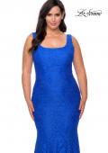 Picture of: Stretch Lace Plus Size Prom Gown with Beading in Royal Blue, Style: 28948