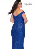 Picture of: Sequin Off The Shoulder Plus Size Prom Dress in Royal Blue, Style: 28949, Detail Picture 3