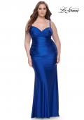 Picture of: Ruched Jersey Plus Size Dress with Lace Up Back in Royal Blue, Style: 31632, Detail Picture 3