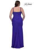 Picture of: Plus Size Prom Dress with Lace Corset Top and Jersey Skirt in Royal Blue, Style: 32449, Detail Picture 3