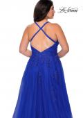 Picture of: Plus Size A-line Tulle Prom Dress with Floral Detailing in Royal Blue, Style: 29021, Detail Picture 4