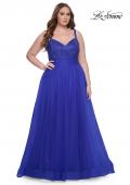 Picture of: A-Line Plus Size Prom Dress with Rhinestone Bodice in Royal Blue, Style: 31251, Detail Picture 4
