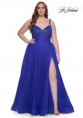 Picture of: A-Line Plus Size Prom Dress with Rhinestone Bodice in Royal Blue, Style: 31251, Detail Picture 5