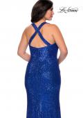 Picture of: Stretch Lace Plus Size Prom Dress with Criss Cross Back in Royal Blue, Style: 28842, Detail Picture 6