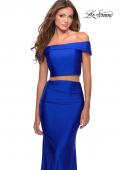 Picture of: Two Piece Neon Off the Shoulder Jersey Prom Dress in Royal Blue, Style: 28578, Main Picture