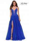 Picture of: Tulle A Line Gown with Lace Rhinestone Bodice in Royal Blue, Style 29686, Main Picture