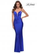 Picture of: Long Jersey Fitted Prom Dress with Front Ruching in Royal Blue, Style 29834, Main Picture