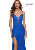 Picture of: Stretch Lace Long Dress with Deep V Neckline in Royal Blue, Style 29842, Main Picture