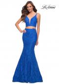 Picture of: Mermaid Two Piece Gown with Deep V and Rhinestones in Royal Blue, Style 29970, Main Picture