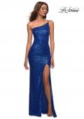 Picture of: Simple One Shoulder Long Sequin Evening Gown in Royal Blue, Main Picture