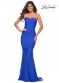 Picture of: Sweetheart Strapless Gown with Side Ruching in Royal Blue, Main Picture