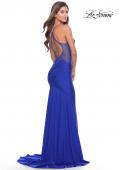Picture of: Dramatic Rhinestone Dress with Sheer Details and Train in Royal Blue, Style: 31279, Main Picture