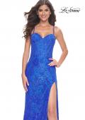 Picture of: Stretch Lace Dress with Bustier Top and Illusion Back in Royal Blue, Style: 32248, Main Picture