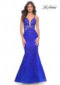 Picture of: Mermaid Tulle and Lace Dress with Strappy Back in Royal Blue, Style: 32305, Main Picture