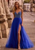 Picture of: Gorgeous Line Rhinestone Top Dress with A-line Tulle Skirt in Royal Blue, Style: 32714, Main Picture